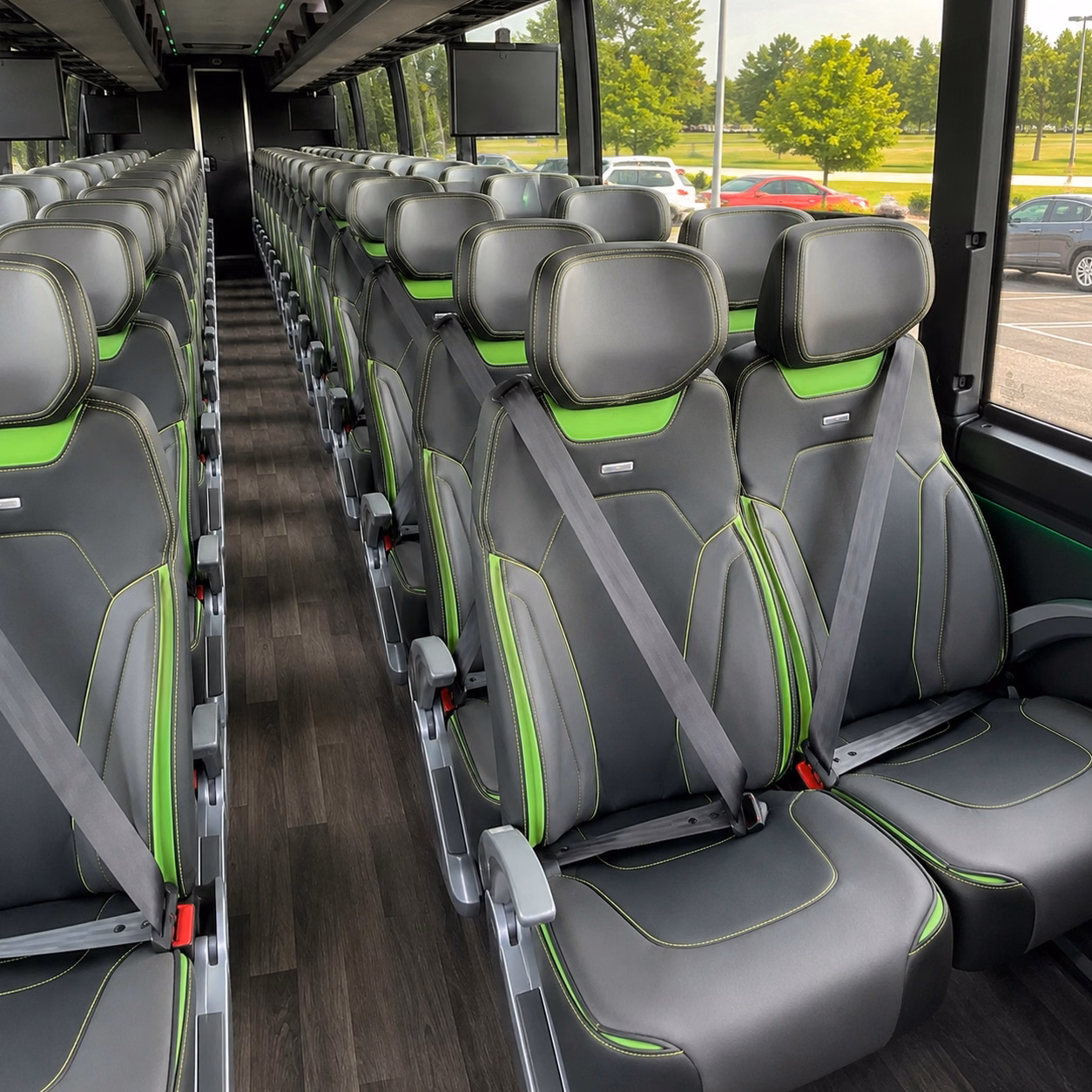 56 passenger charter bus interior